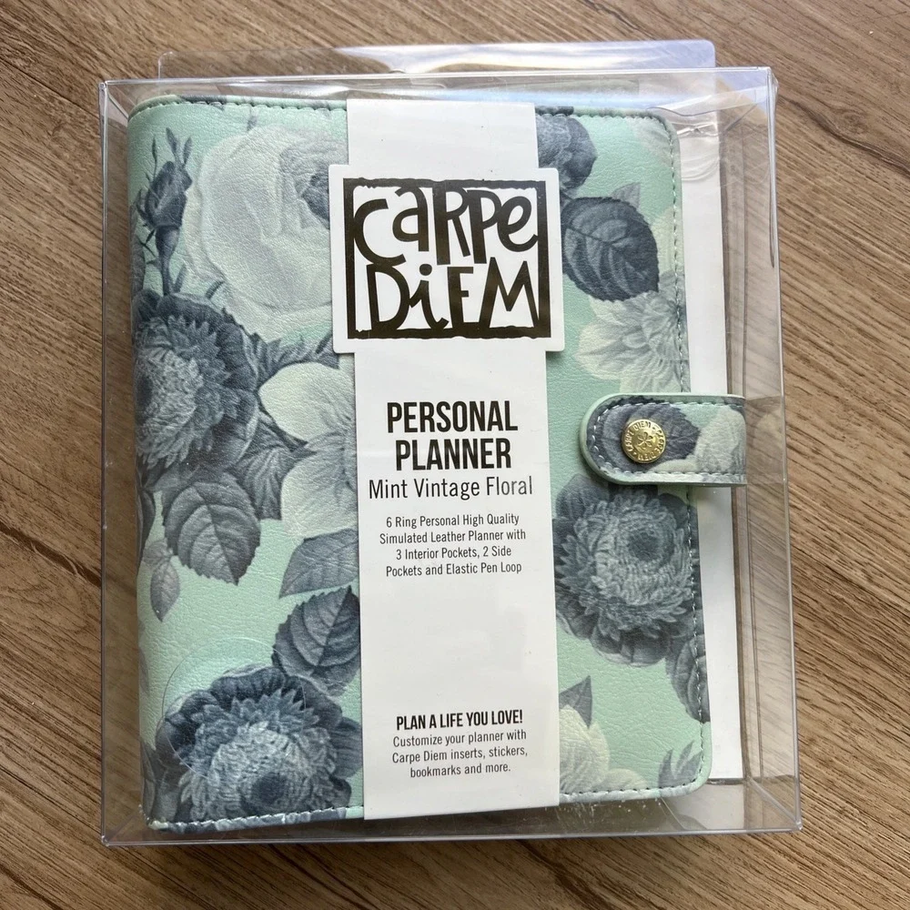 Carpe Diem Personal Planner Mint‎ Vintage Floral